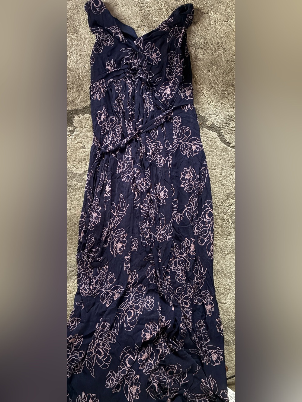 Motherhood maternity navy dress with pink floral print